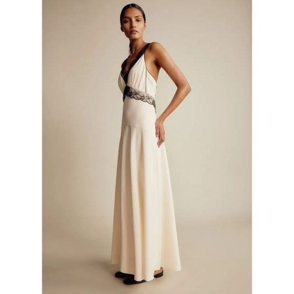 ME+EM Satin And Lace Full-Length Slip Dress - Picture 4 of 12